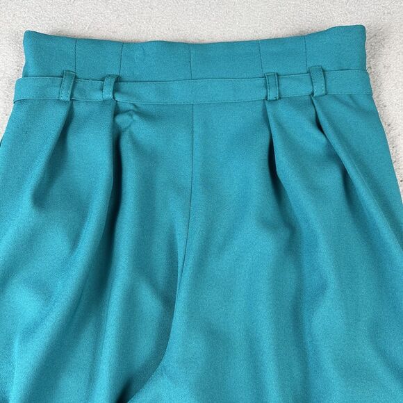 Valerie Villacampa Pleated Lantern Trousers Women’s 1 Blue Green Belted Wide Leg - Picture 16 of 16